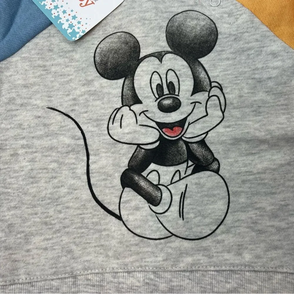 Disney Baby Mickey Mouse & Friends Graphic Sweatshirt & Bottom Gray 12M New!